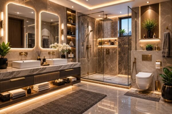 حمام فاخر بملحقات حديثة في الكويت