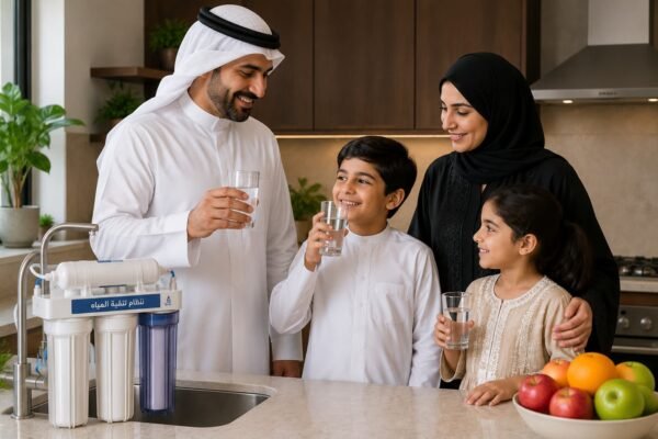 أسرة كويتية تستخدم مياه نقية