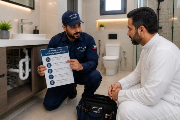 فني صحي يشرح صيانة شبكة المياه بالكويت