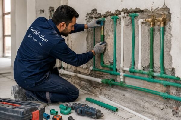 تمديدات سباكة داخل الحائط بالكويت